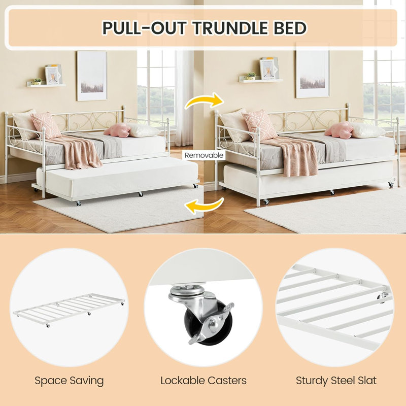 Thalmus Metal Daybed, White