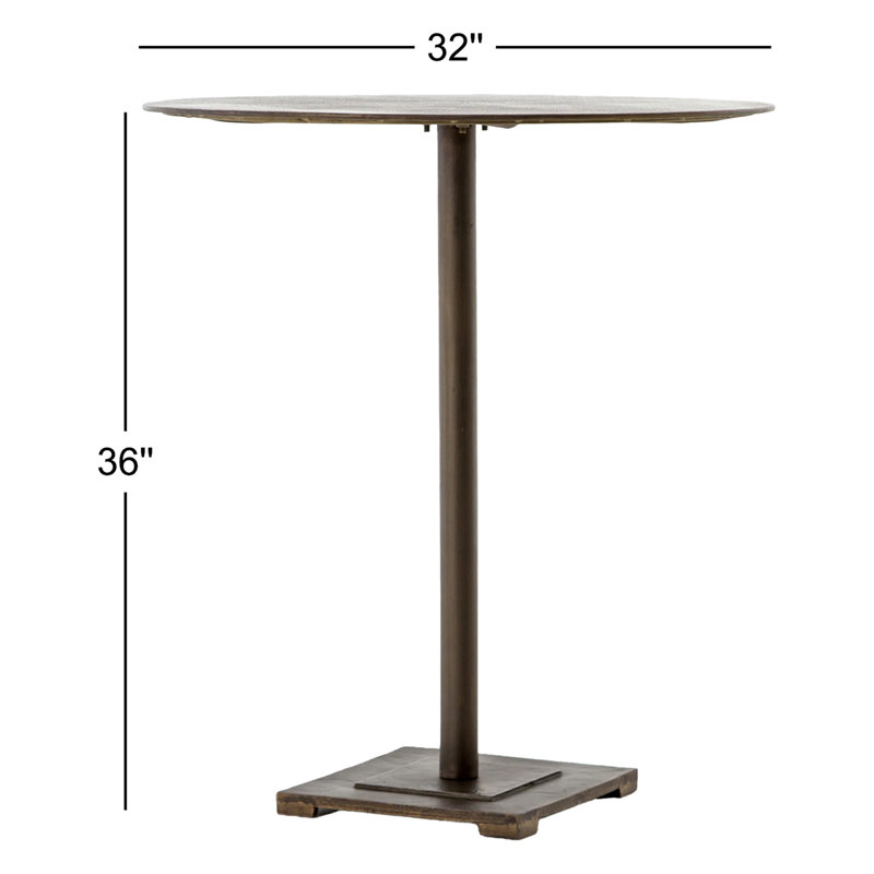 Fannin Round Dining Table, Aged Brass, 36" H x 32" L x 32" W