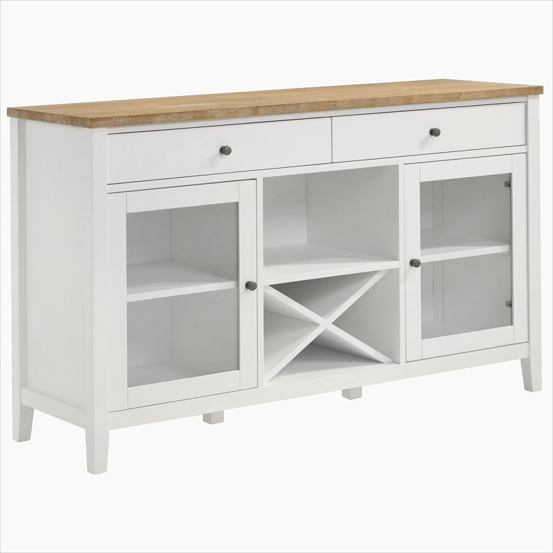 Brown and White 2-door Dining Sideboard