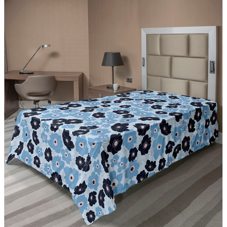 Drap plat à motif floral bohème Ambesonne