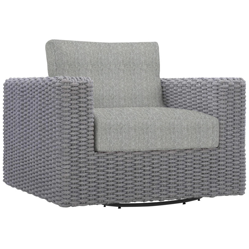 Capri Swivel Patio Chair with Cushions, Light Grey/Dark Grey Linen 6032-110