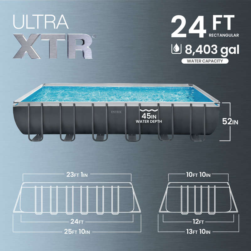 Intex Ultra XTR Frame Swimming Pool & Pump, Robot Vacuum w/Pool Maintenance Kit