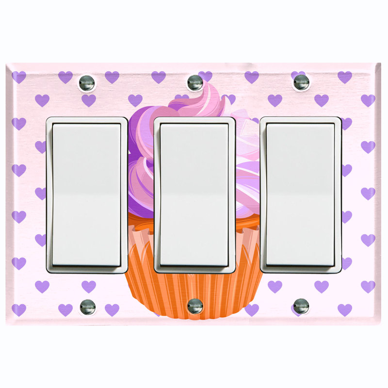 Plaque murale 3 bandes mauve