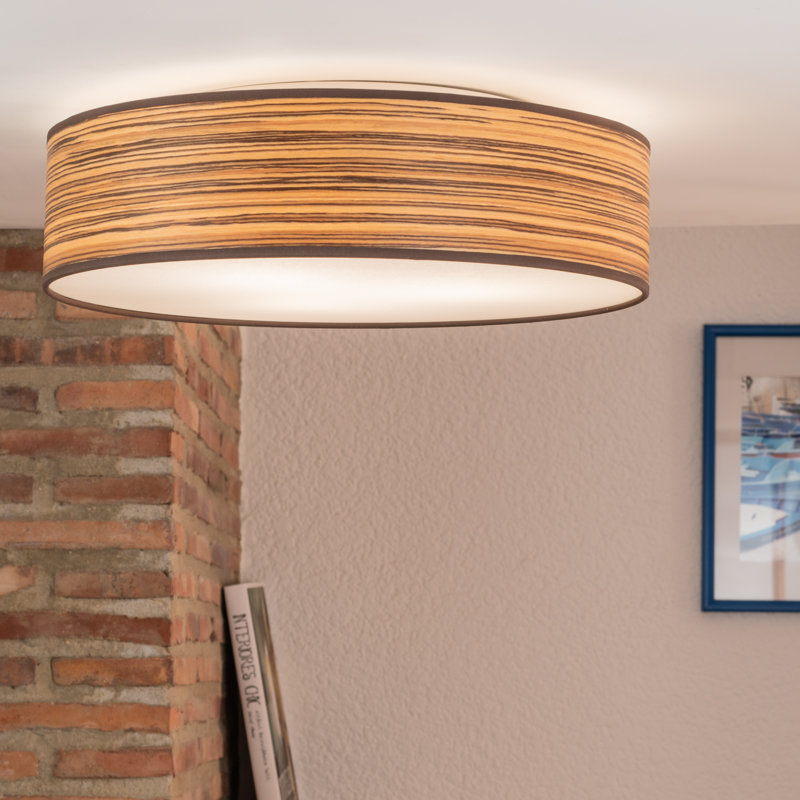 Ocho Solid Wood Flush Mount, Zebrano