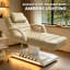 Lit de massage électrique à hauteur réglable, dossier et repose-jambes, table de massage professionnelle avec télécommande et commande au pied, boutons à DEL-131402223