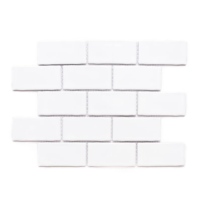 Metro Moon 14.13'' x 10.25'' Subway Porcelain Mosaic Wall Tile