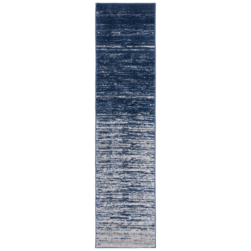 Ayoki Navy/Gray Area Rug, Runner 2'6" x 18'