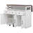 Farmhouse Kitchen Island With Drape Of Beads – Rolling Kitchen Cart On Wheels, 3 Doors & 3 Drawers, Drop Leaf & Power Outlet-352695209