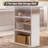 55'' Modern Computer Desk With Drawers, Wooden Executive Desk With File Drawer and Charging Station, 3-tier Open Side Shelf
