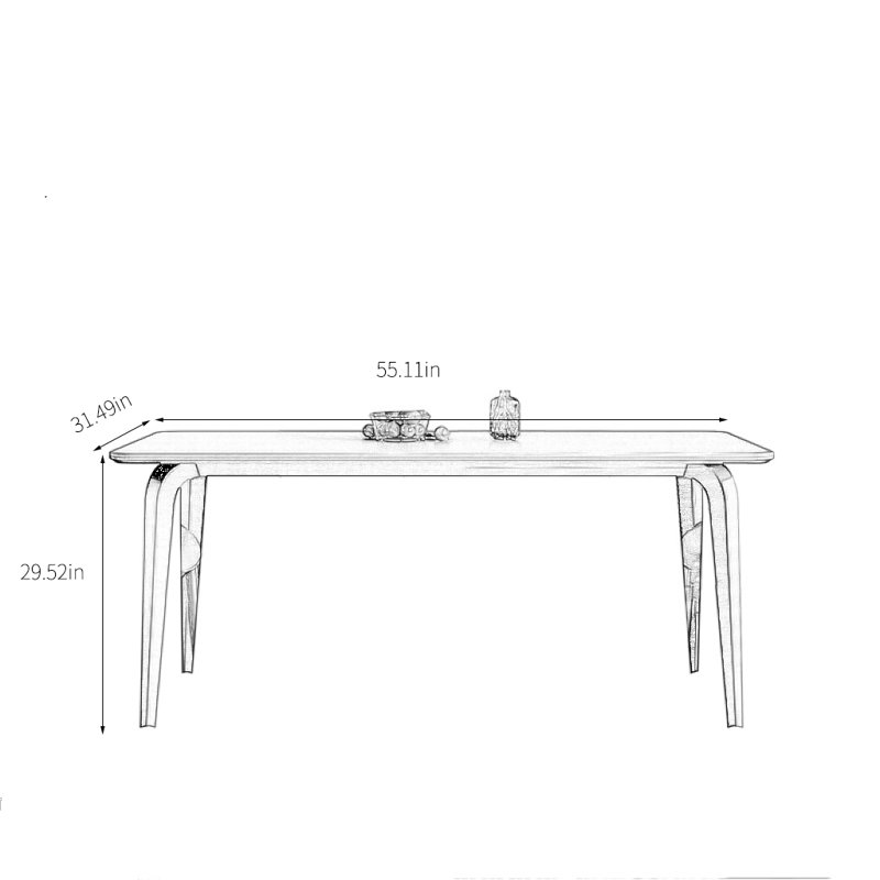 Glender Dining Table, 29.52"H x 55.11"L x 31.49"W