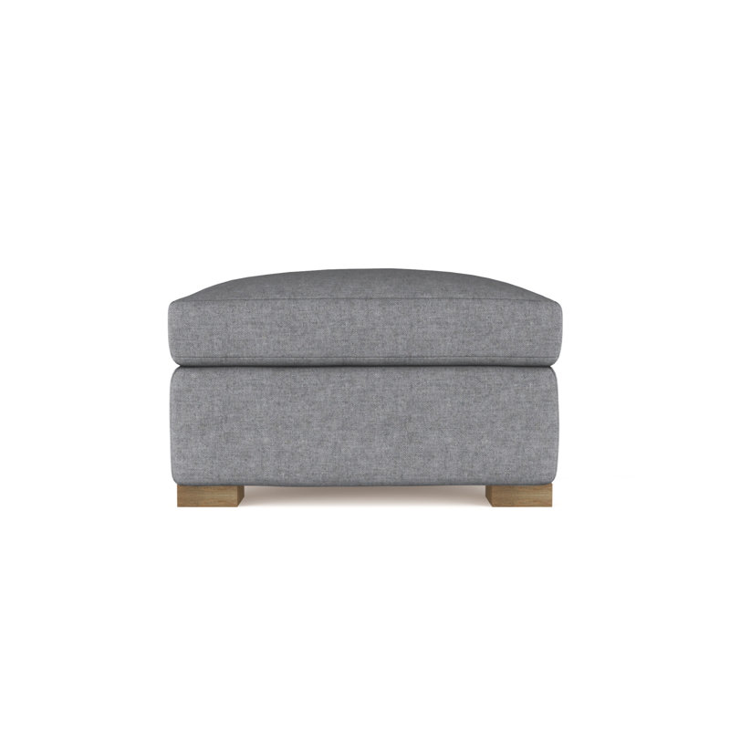 Horatio Upholstered Ottoman, Plush Velvet Pumice, Weathered
