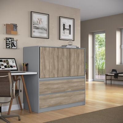 Solid Wood Rectangle Accent Cabinet