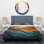 Ensemble de housse de couette Coral Teal Bold Mountains Landscape Bed