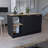 Kitchen Island With Large Top Surface, Double Door Cabinet, And Open Shelves-1481017555