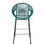 De 2 tabourets de bar sarcelle, matériau, design ergonomique confortable, art tissé élégant, pour sièges de jardin et de cuisine rustiques, motif complexe, contemporain
