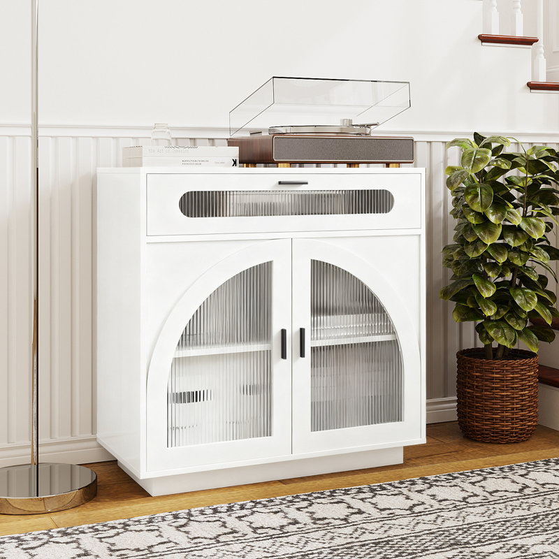 Sideboard Buffet Cabinet With Drawers,31.5'' Modern Kitchen Storage Cabinet With Adjustable Shelves And Acrylic Doors,Suitable For Kitchen And Dining Room
