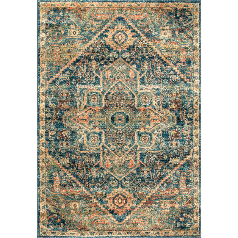 Tapis oriental oriental Olive, Rectangle 5 pi x 7 pi 5 po