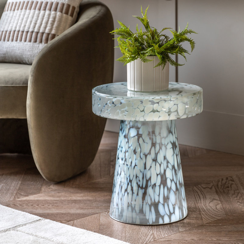 Murano Pedestal Side Table 395x395x465mm, White