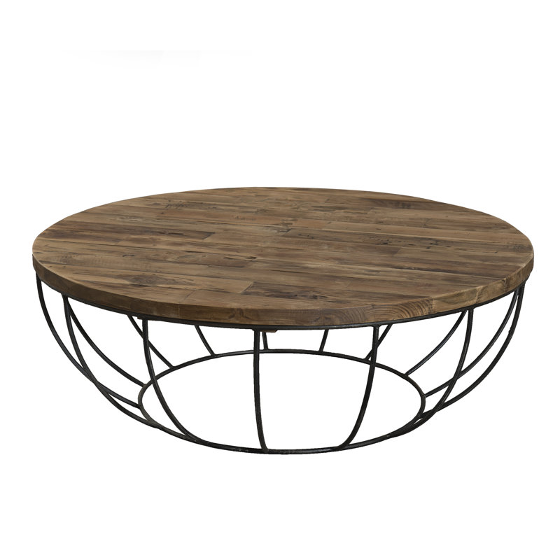 Sandrine Pedestal Coffee Table, 35cm H x 100cm W x 100cm D, Brut