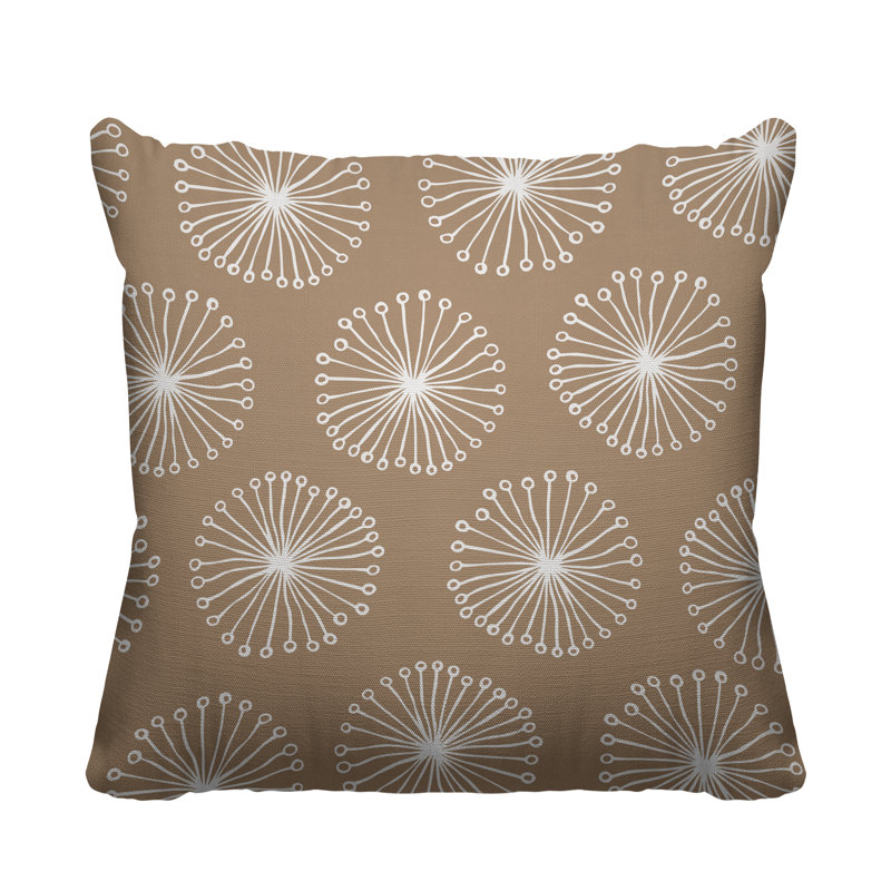 Coussin décoratif intérieur / extérieur Janis Dandelion, L 15 po x H 15 po, Beige