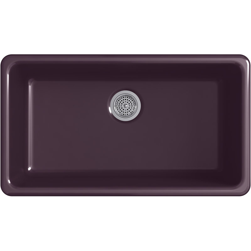 IronTones 33" L x 19" W Dual Mount Kitchen Sink, Black Plum