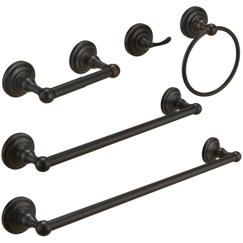 Livo Oil Rubbed Bronze 5 pieces Decorative Bathroom Hardware sets, Oil Rubbed Bronze