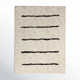 Mayer Striped Hand Knotted Wool Ivory/Black Area Rug