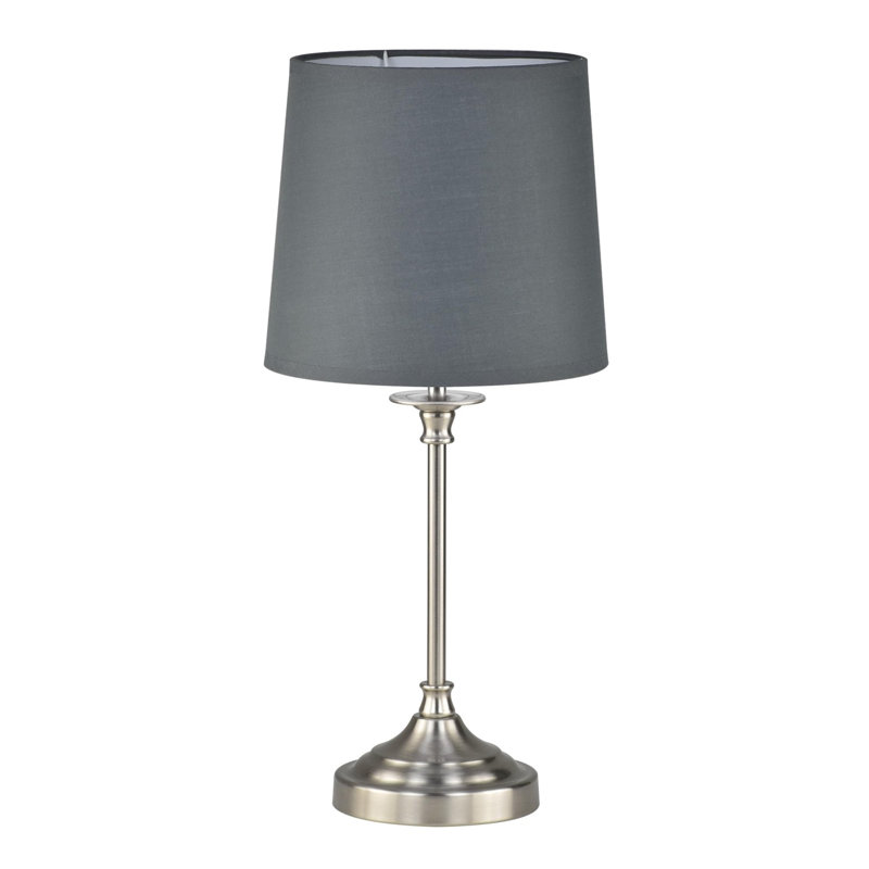 Brito Metal Table Lamp, Brushed Nickel, Grey