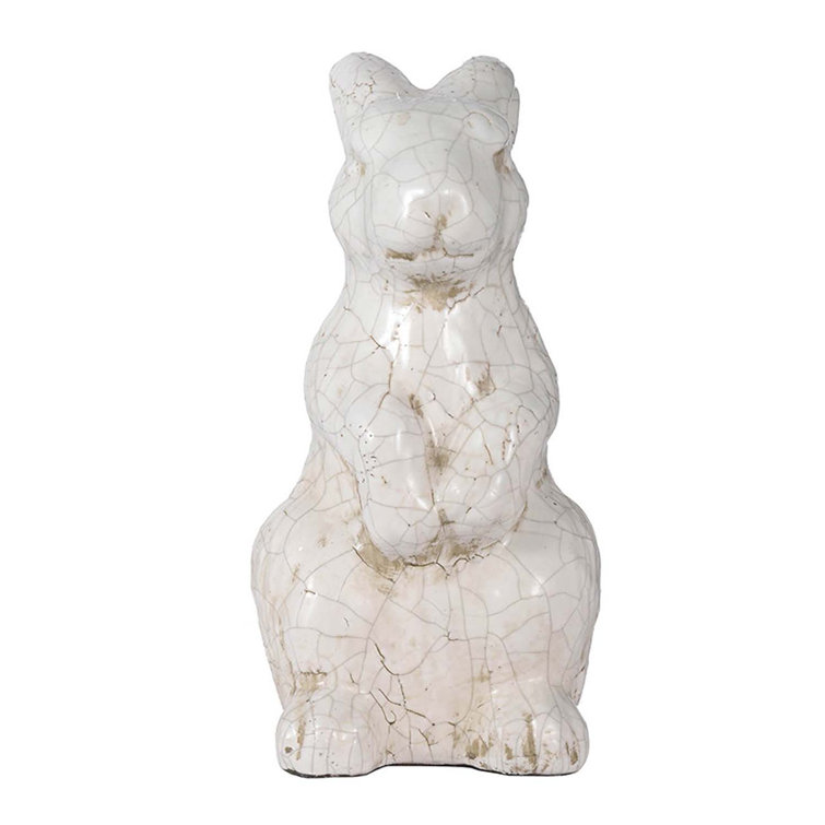Glazed Standing Rabbit Statue
