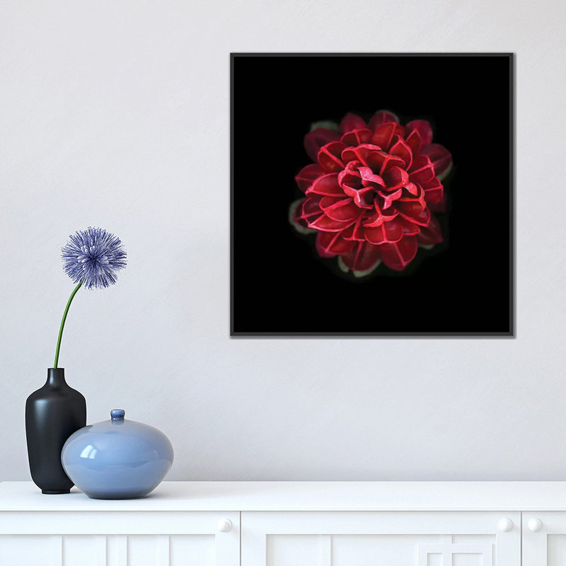 «In Red», impression sur toile, H 18 po x l 18 po x P 1,5 po, Toile avec cadre noir