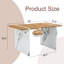 Table de salle à manger en bois aggloméré naturel à grain de bois naturel - conception stable de 55 po x 31,5 po. Convient à divers styles de décoration intérieure moderne. Conception de structure épurée, bureau en bois texturé, pieds de table en marbre blanc.