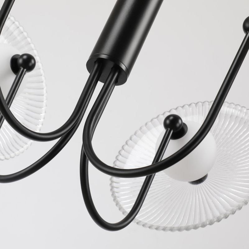 Luminaire suspendu 4 lumières DEL 4 lumières, Noir mat
