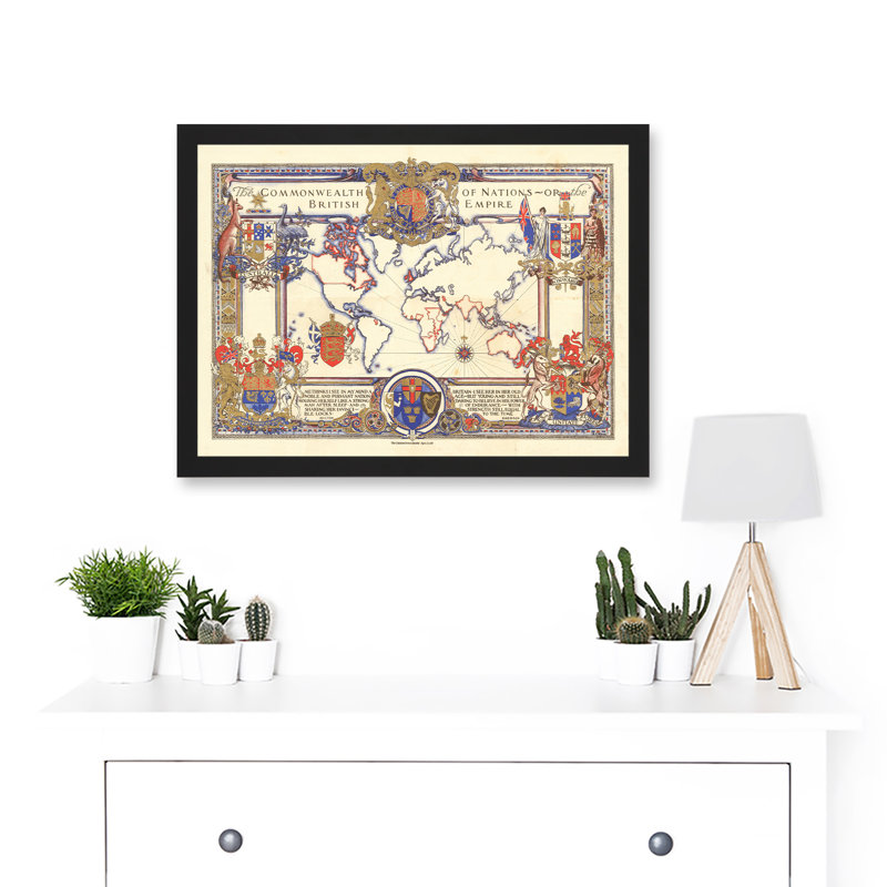 Map Webb 1937 British Empire Commonwealth Pictorial - Single Picture Frame Print