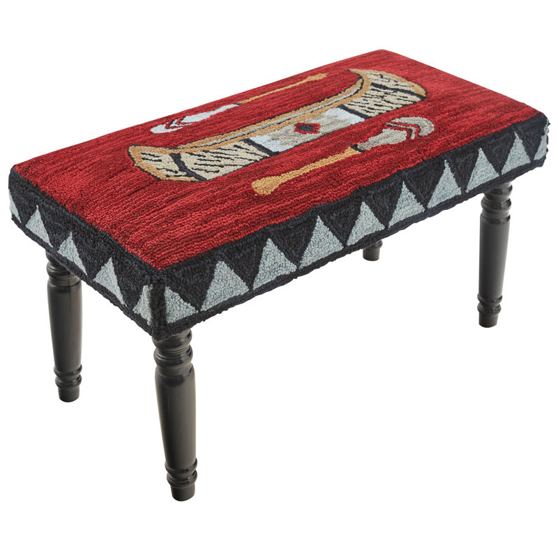 Banc rembourré Dayeli, Rouge / canot
