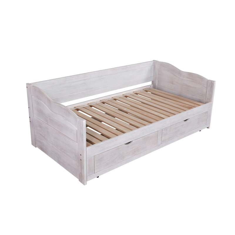 Lit de jour simple avec couchette Oakleaf, Blanc