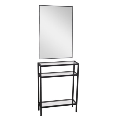 22.2'' Glass Top Console Table