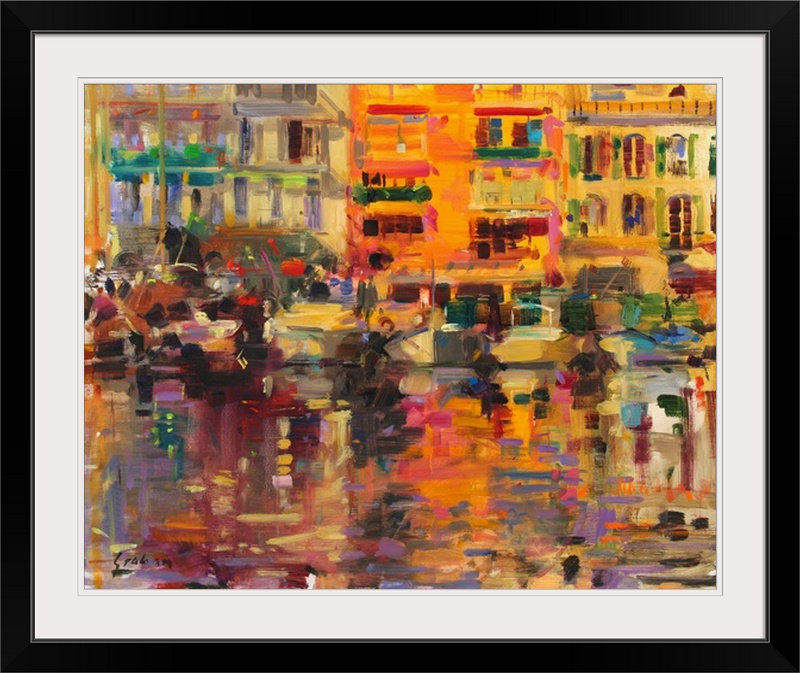 «Anjuman Riviera Summer» par Peter Graham, reproduction d'art, H 24 po x l 30 po x P 1,5 po, Toile