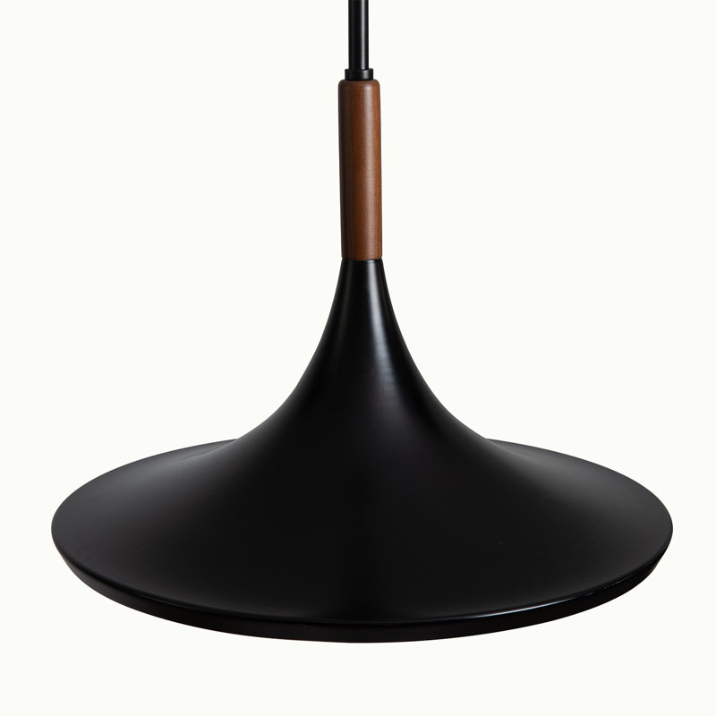Luminaire suspendu Lodi - noir mat, noyer, Petit