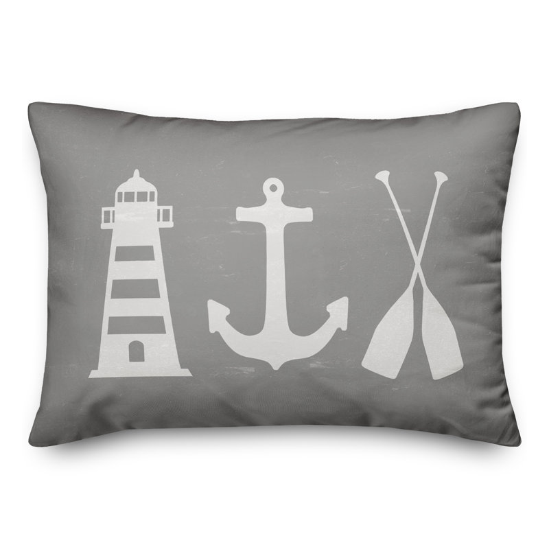  Housse et insert de coussin rectangulaire Coastal, Gris