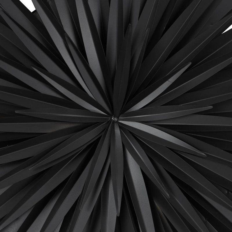 Metal Large Layered 3D Sunburst Black Wall Decor, 35.5" H x 35.5" W