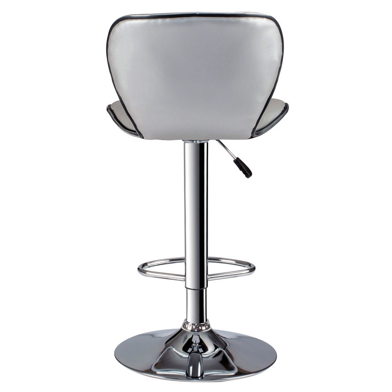 Adjustable Height Barstool In Silver Set Of 2