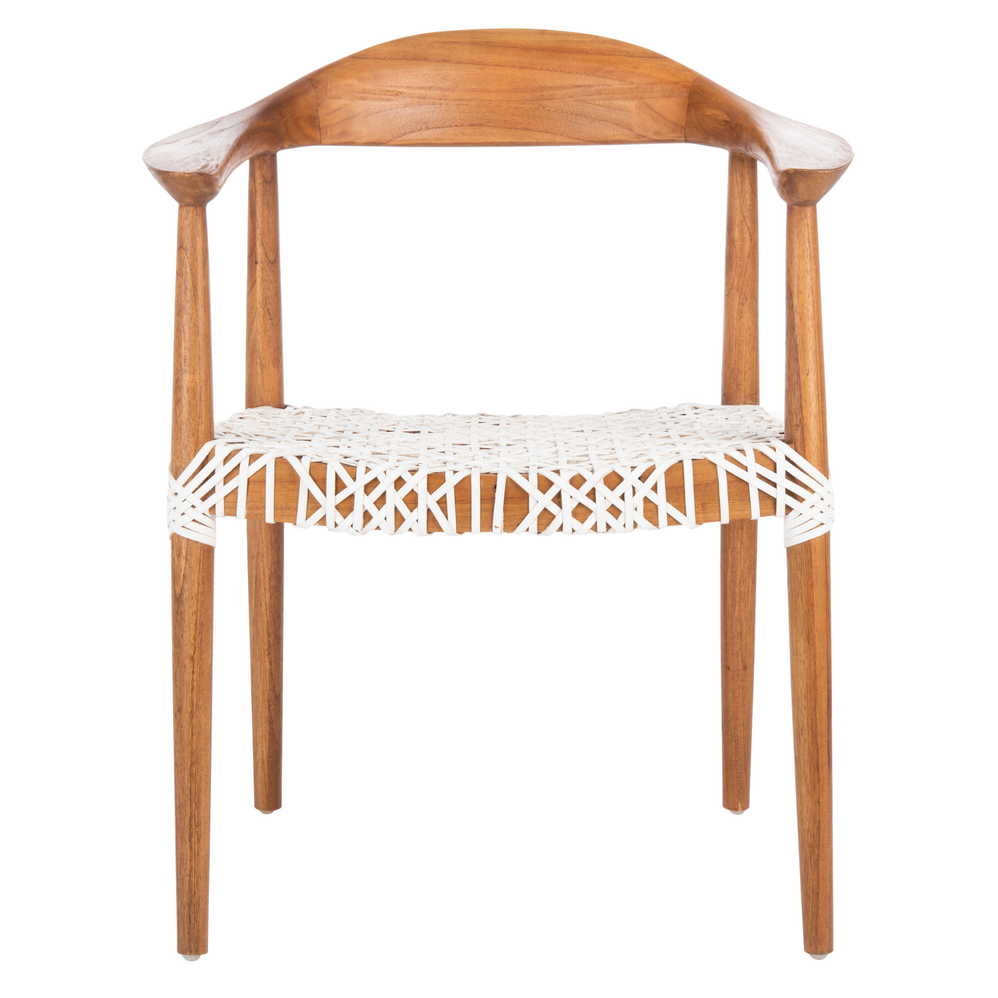 Kazbah Leather Arm Chair, Off-White