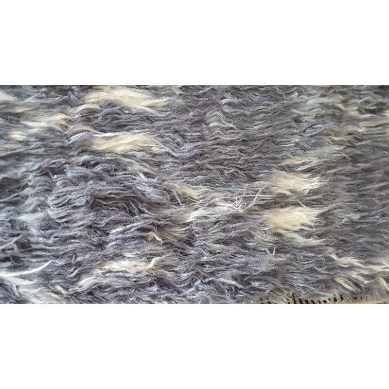 Moroccan Hand-Knotted Wool Gray/Cream Area Rug, Rectangle 8' x 10'