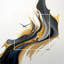 Slivon noir, blanc et or liquide Art II - horloges murales asymétriques en métal à encre liquide, impression d'horloge murale de forme unique noire-877704540