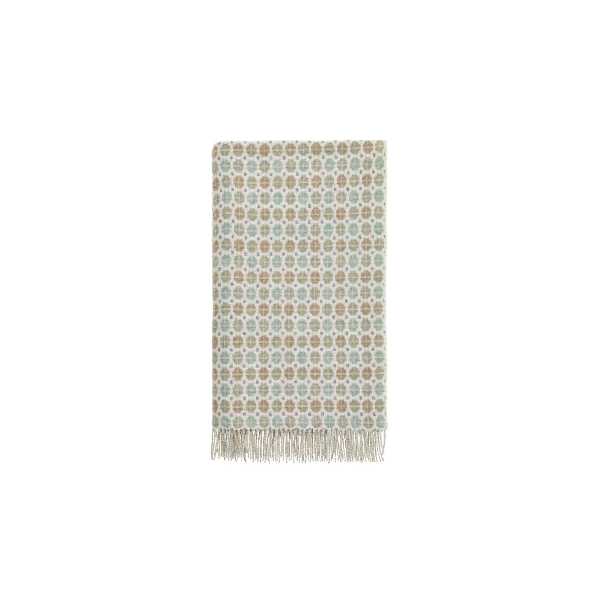 Merino Lambswool Throw/Blankets Hand Woven Blanket, Light Green Abstract