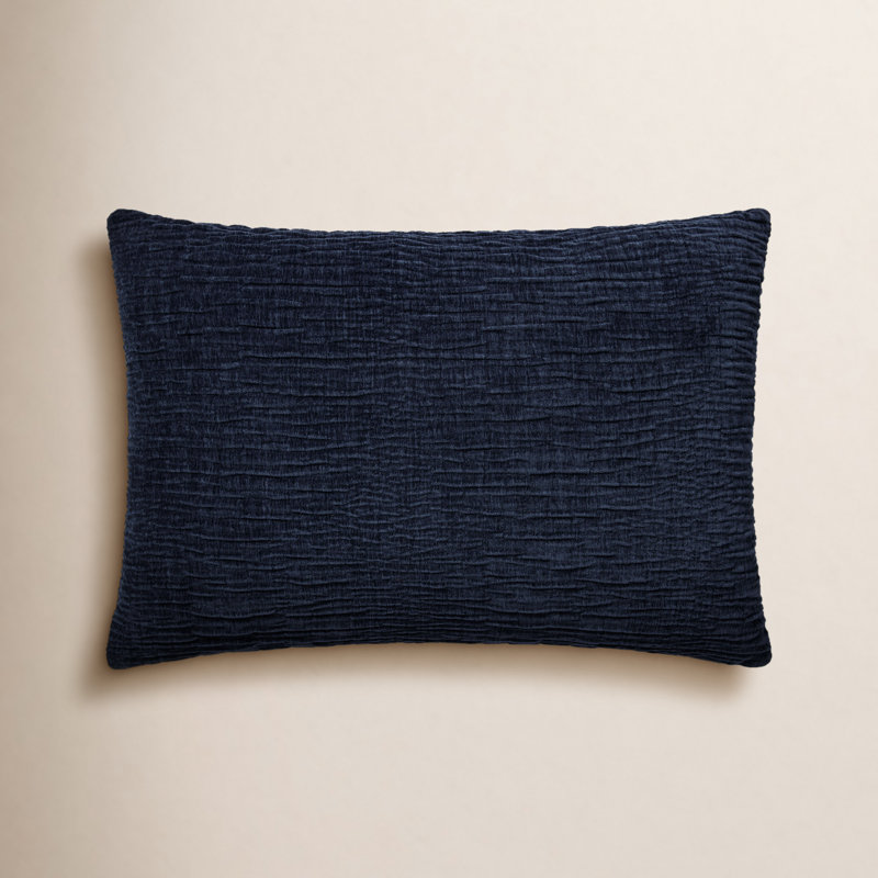 Housse de coussin rectangulaire Edan, H 13 po x l 21 po, Bleu marine, Polyester/ Bourre en polyester