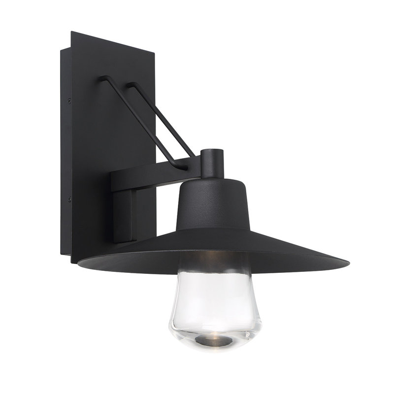 Suspense Integrated LED Outdoor Wall Lantern, 17" H x 13.5" W x 15.375" D, Black