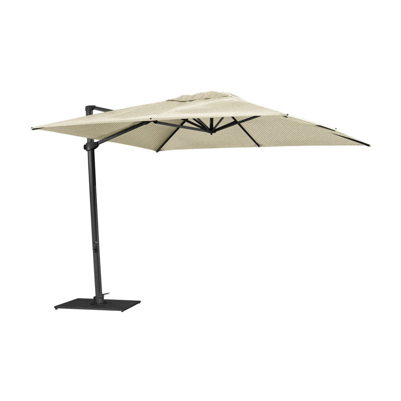 Pavone 10' x 13.1' Rectangular Cantilever Umbrella (Grip Handle), Double Stack Plate - Large, Canvas Canvas Sunbrella® Canvas