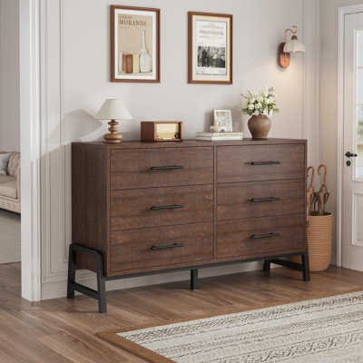 6 commodes pour la chambre à coucher, 52 po de large tiroir avec grand espace de rangement