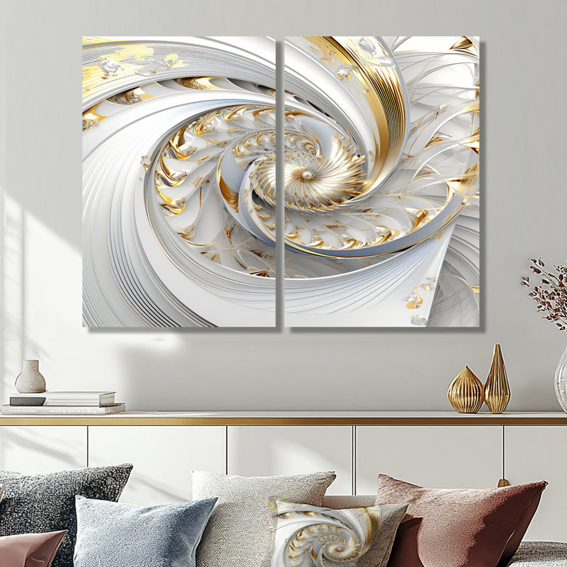 Reynold - Fractals abstraits, art mural, H 36 po x l 48 po, Toile tendue, Ne s’applique pas